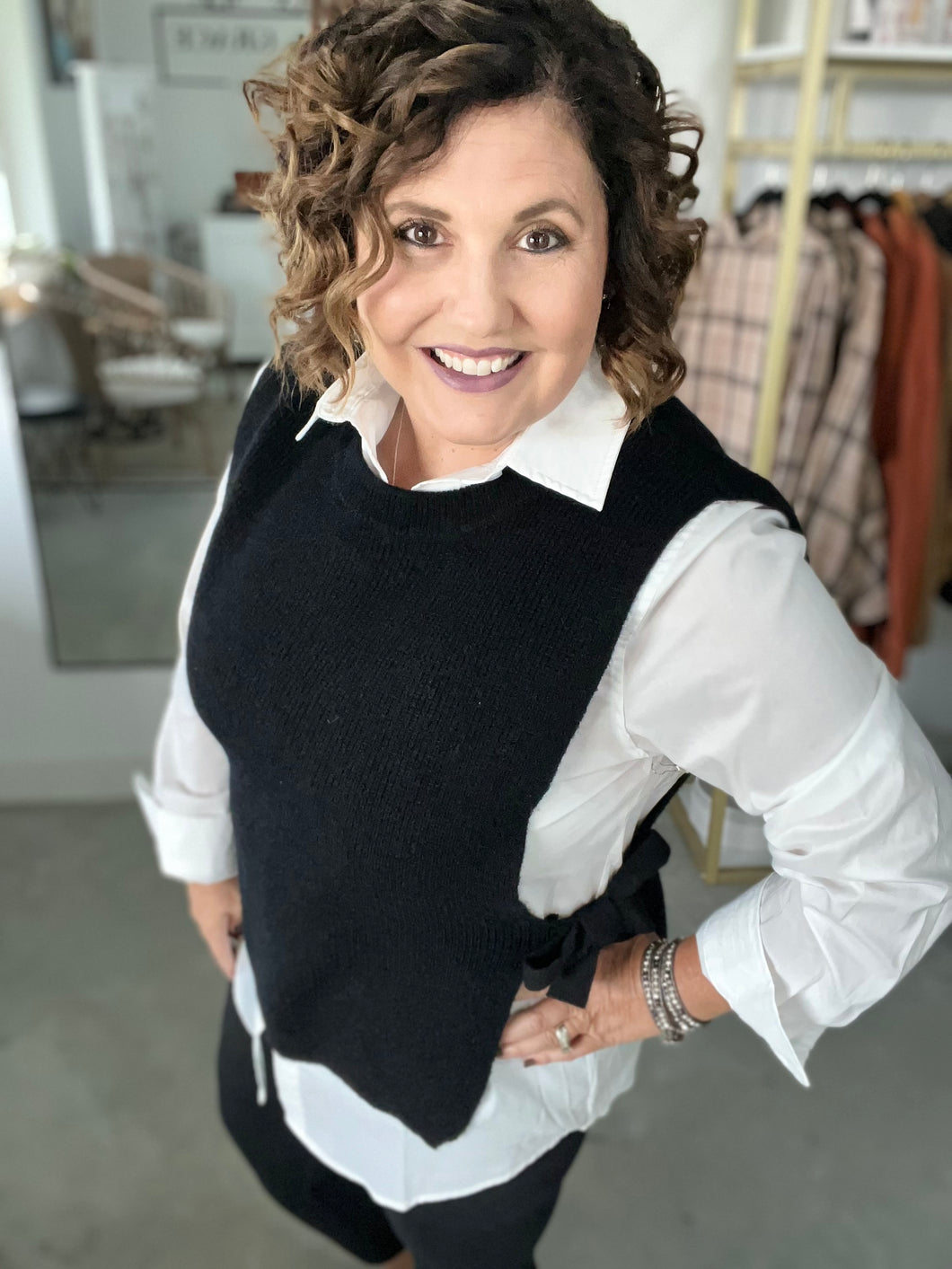 Side Tie Sweater Vest