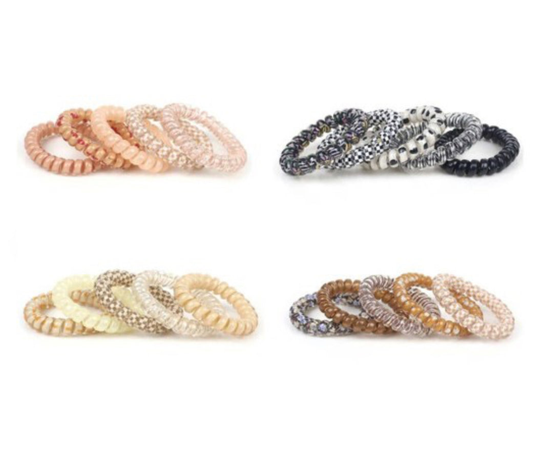 5 Coil hair tie sets