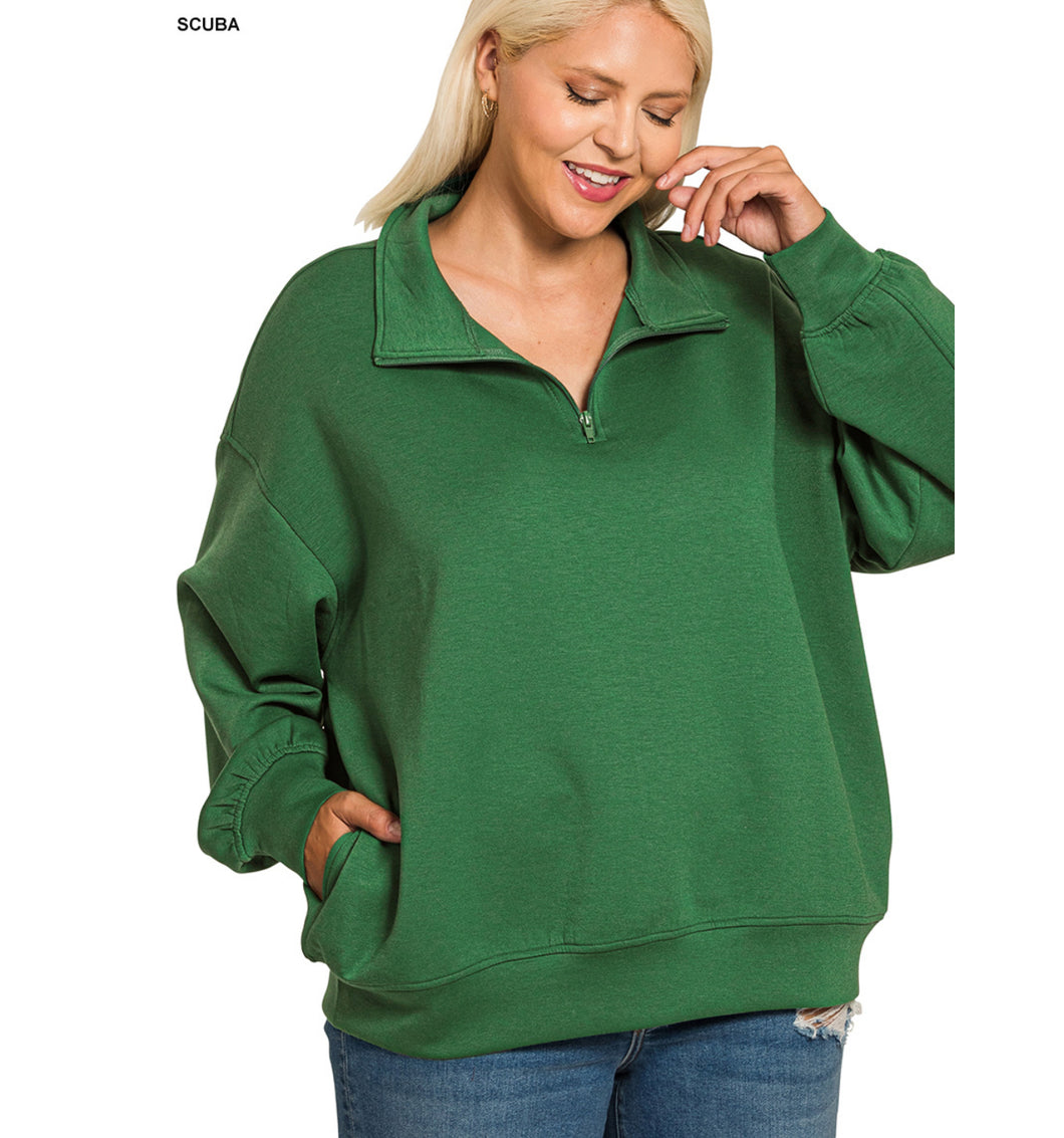 Curvy Scuba Pullover